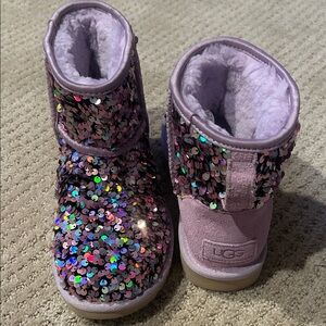 UGG Multicolor/purple Sequin Boots - girls 5
